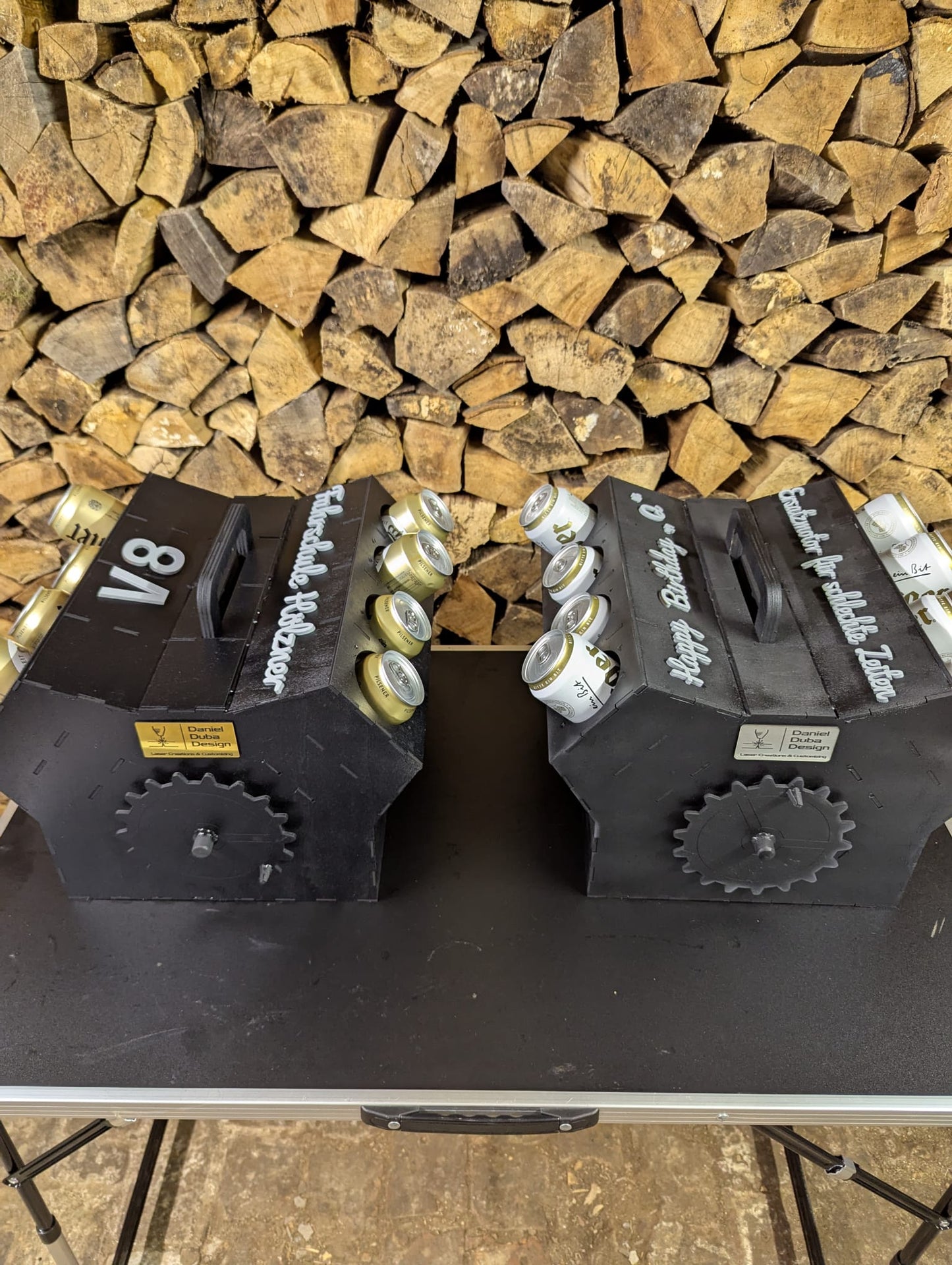 Biermotor V8 – Personalisierter Bierträger als Geschenk für Männer, Papa & Opa