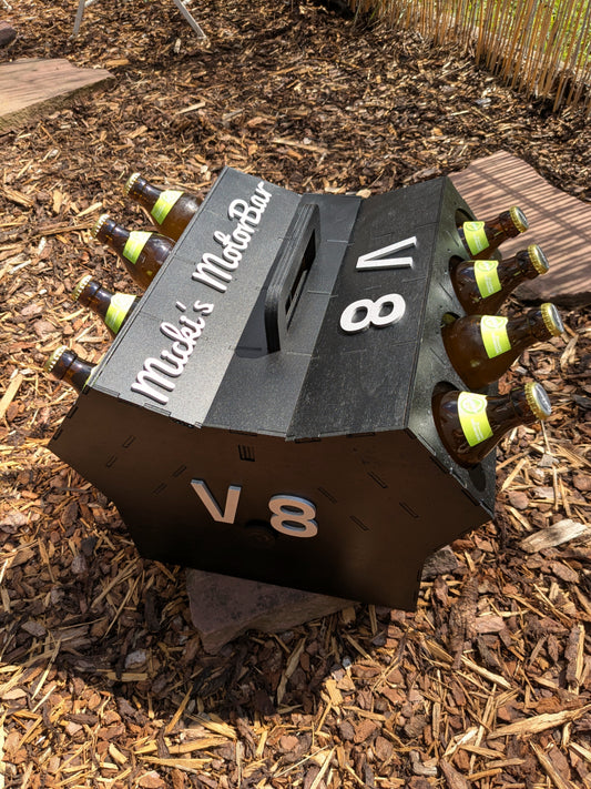 Biermotor V8 – Personalisierter Bierträger als Geschenk für Männer, Papa & Opa