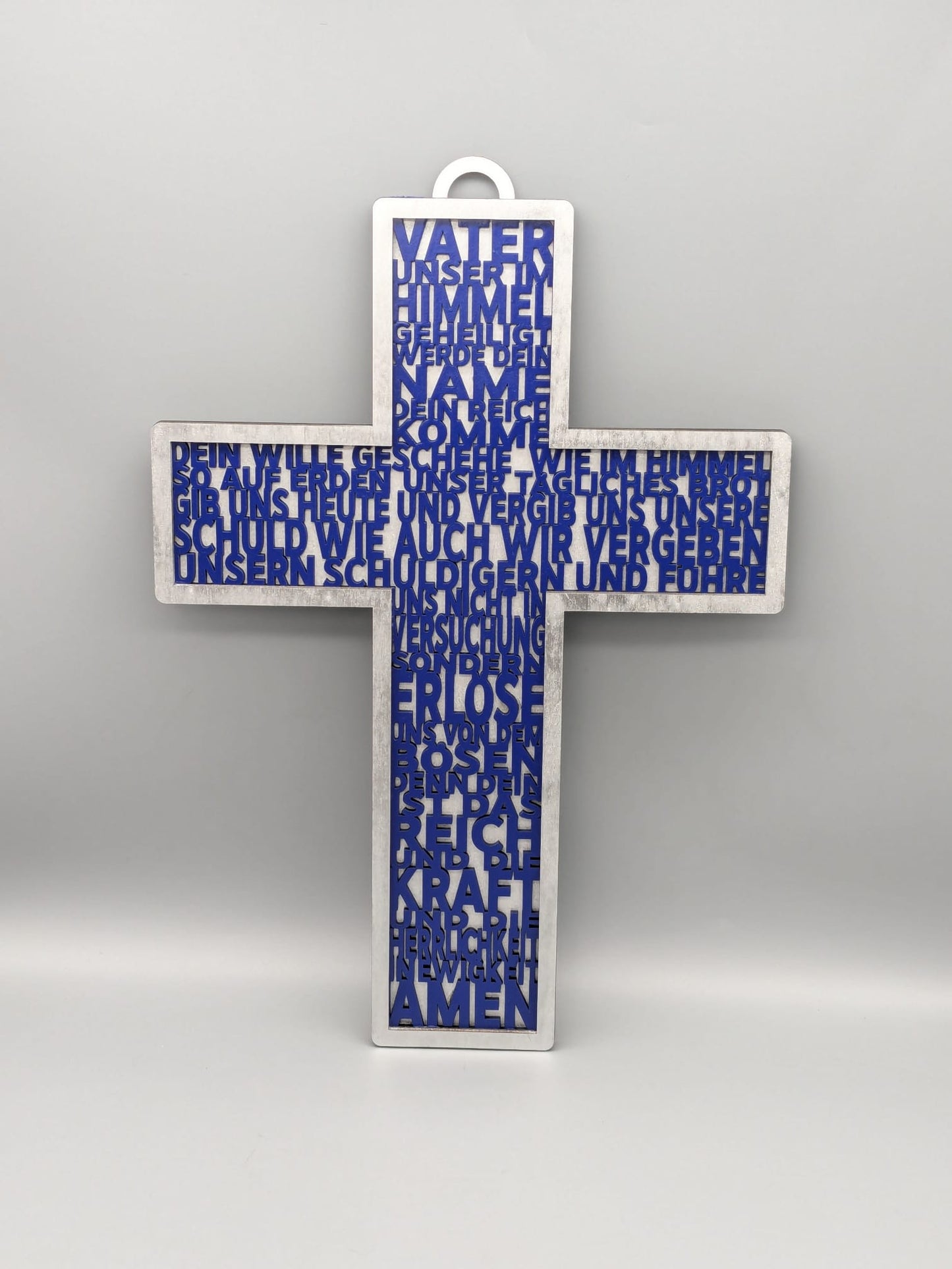 Vaterunser Kreuz aus Holz mit LED – Geschenk zur Taufe, Kommunion & Konfirmation