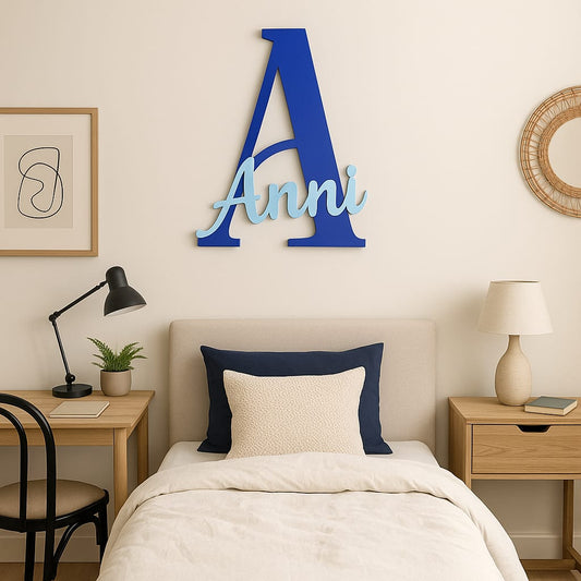 Personalisiertes Monogramm Wandbild oder Türschild mit Namen – für Kinderzimmer & Babyzimmer