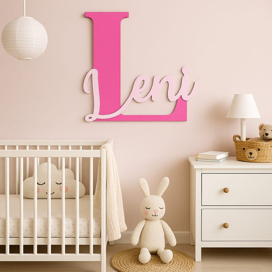 Personalisierter Wandbuchstabe mit Namen Kinderzimmer Deko Holz Namensschild Babyzimmer Wandbild Geschenk Geburt Taufe