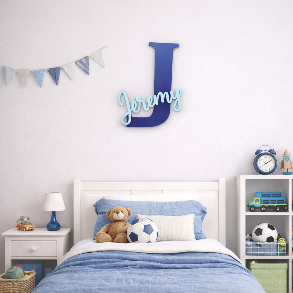 Personalisiertes Monogramm Wandbild oder Türschild mit Namen – für Kinderzimmer & Babyzimmer