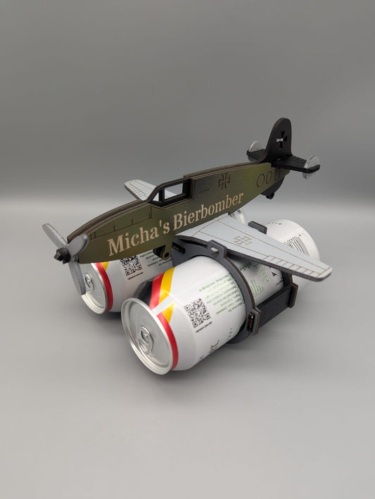 Bierbomber – Personalisierter Bierträger im Flugzeug-Design – Geschenk für Männer