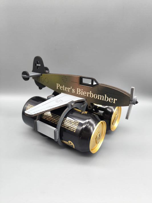 Bierbomber – Personalisierter Bierträger im Flugzeug-Design – Geschenk für Männer