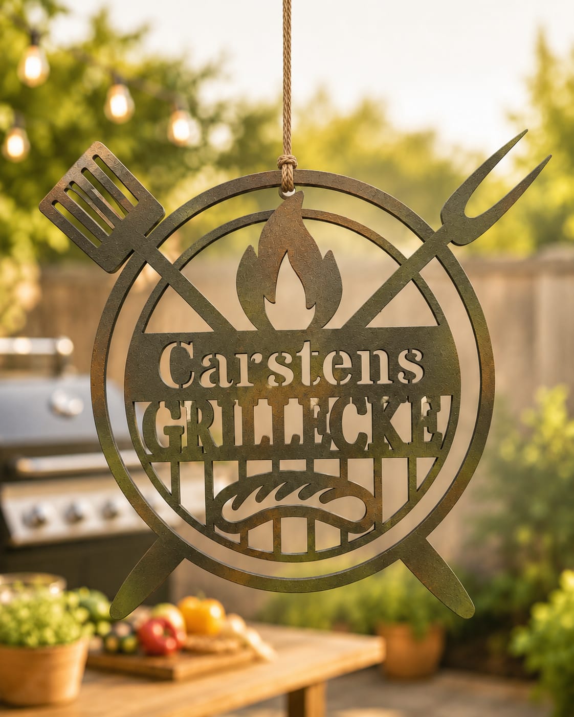 Personalisiertes Grill Schild - BBQ Grillplatz, Outdoorküche, Dekoration - Grillecke