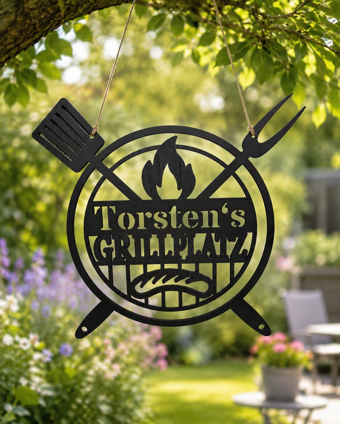 Personalisiertes Grill Schild - BBQ Grillplatz, Outdoorküche, Dekoration - Grillecke