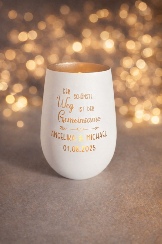 Personalisiertes Teelichtglas mit Gravur – Geschenk für Mama, Oma & Freundin – Windlicht mit Namen